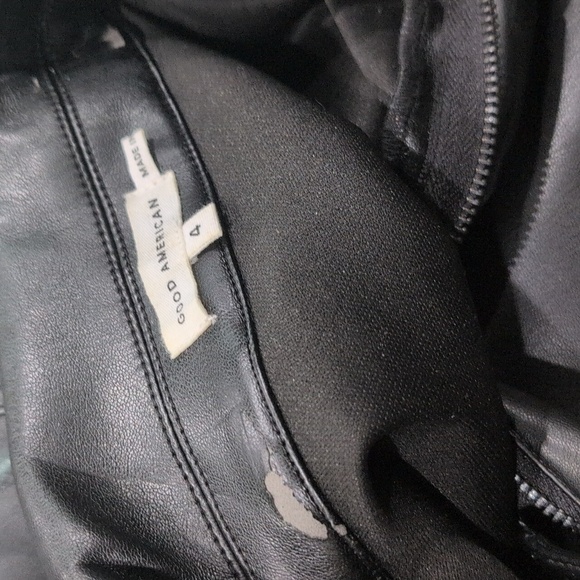 Good American Faux Black Leather Jumpsuit with Modern Edge Size 4 / XL - Picture 8 of 9